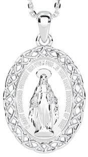 Silver Celtic "Miraculous Mary Medal" Pendant