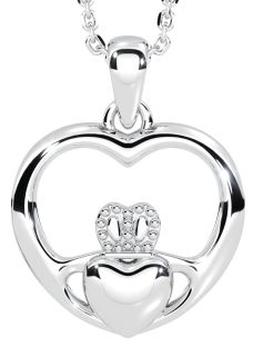 14K Two Tone Gold Silver Claddagh "Heart" Pendant