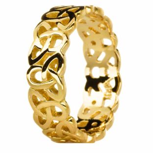 Ladies 14K Gold Silver Celtic Knot Ring