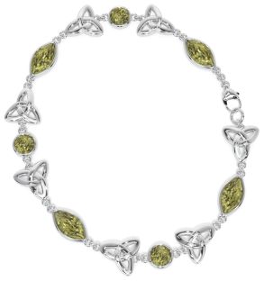 Silver "Irish Amber" Celtic Bracelet