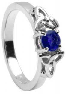Sapphire 10K/14K18K White Gold Celtic Engagement Ring