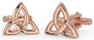 Rose Gold Silver Celtic Trinity Knot Cufflinks