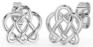 Silver Celtic Heart Dangle Earrings