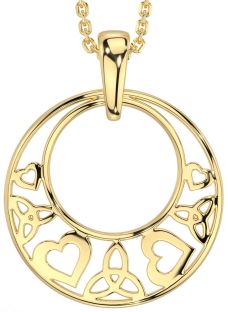 Gold Celtic Trinity Knot Heart Necklace