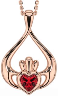 Ruby Rose Gold Claddagh Necklace