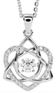 Diamond White Gold Celtic Knot Heart Necklace