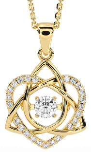 Diamond Gold Celtic Knot Heart Necklace