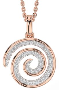 Diamond Rose Gold Celtic Spiral Necklace