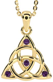 Alexandrite Gold Celtic Trinity Knot Necklace