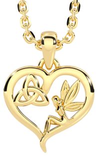 Kids Gold Silver Celtic Trinity Knot Heart Necklace