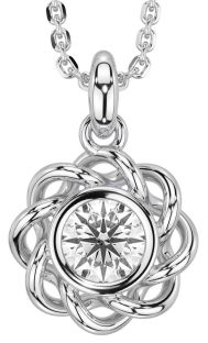 Diamond Silver Celtic Necklace