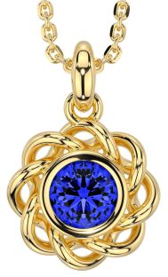 Sapphire Gold Celtic Necklace