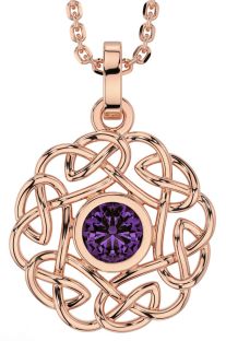 Alexandrite Rose Gold Silver Celtic Necklace