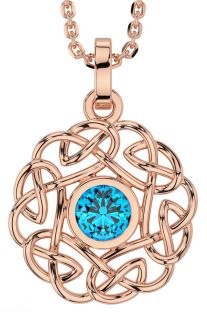 Topaz Rose Gold Silver Celtic Necklace