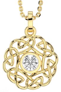 Diamond Gold Silver Celtic Necklace