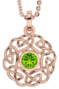 Peridot Rose Gold Celtic Necklace
