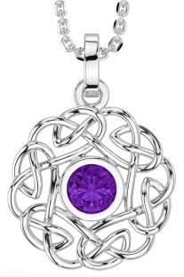 Amethyst Silver Celtic Necklace