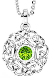 Peridot Silver Celtic Necklace
