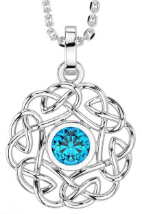 Topaz Silver Celtic Necklace