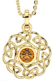 Citrine Gold Celtic Necklace
