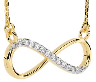 Diamond Gold Silver Infinity Necklace