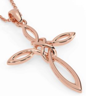 Rose Gold Celtic Cross Infinity Necklace