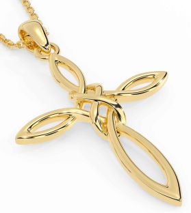 Gold Celtic Cross Infinity Necklace