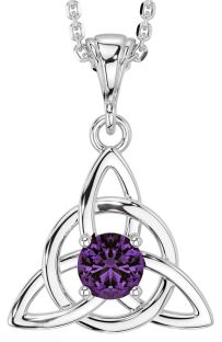 Alexandrite Silver Celtic Trinity Knot Necklace