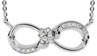Diamond Silver Claddagh Infinity Necklace