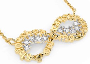 Diamond Gold Claddagh Infinity Irish "My eternal love" Necklace