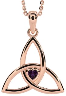 Alexandrite Rose Gold Silver Celtic Trinity Knot Necklace