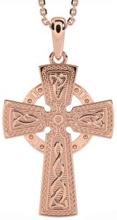 Rose Gold Celtic Cross Trinity Knot Necklace