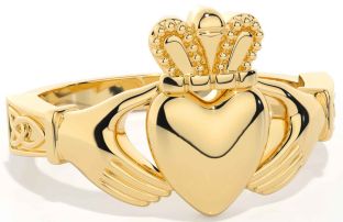 Men's Gold Claddagh Celtic Trinity Knot Ring