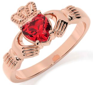 Ruby Rose Gold Claddagh Ring