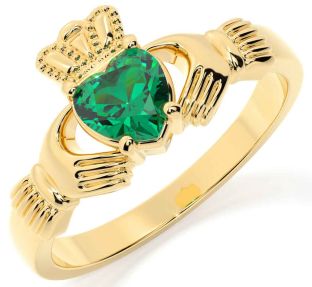 Emerald Gold Claddagh Ring