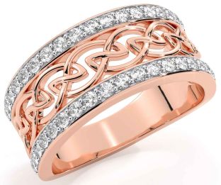 Diamond Rose Gold Celtic Ring