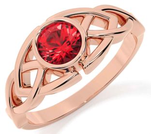 Ruby Rose Gold Celtic Trinity Knot Ring