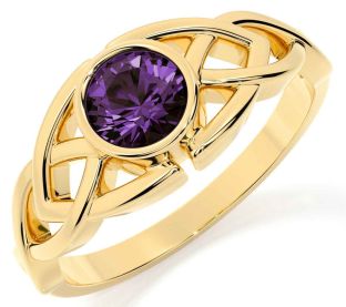 Alexandrite Gold Celtic Trinity Knot Ring