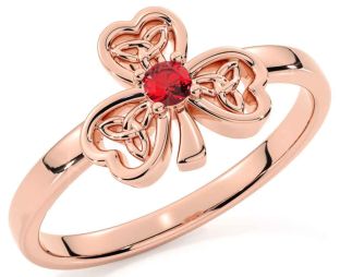 Ruby Rose Gold Shamrock Ring