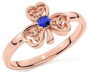Sapphire Rose Gold Shamrock Ring