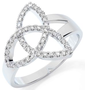 Diamond White Gold Celtic Trinity Knot Ring