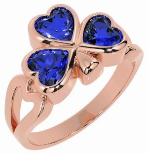 Men's Sapphire Rose Gold Shamrock Ring