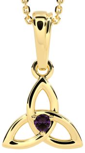 Gold Alexandrite Purple .06cts "Celtic Knot" Pendant Necklace - June Birthstone