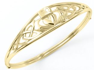 Silver Irish "Claddagh" "Celtic Knot" Bracelet Bangle