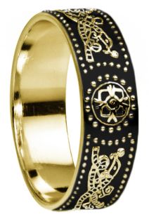 Gold over Silver Celtic "Warrior" Band Ring Ladies Mens Unisex - 6mm width