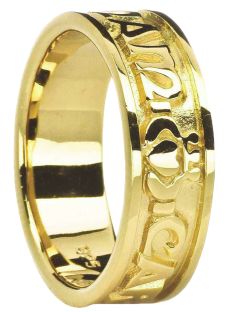 Ladies 10K/14K/18K Yellow Gold  "My Soul Mate" Claddagh Wedding Ring