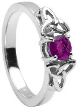 10K/14K18K White Gold Genuine Pink Sapphire Engagement Ring