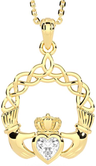 Diamond Gold Claddagh Necklace