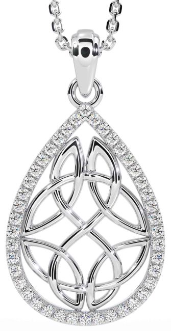 Diamond White Gold Celtic Necklace