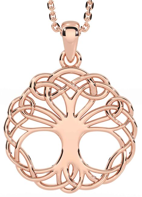 Rose Gold Silver Celtic Tree of Life Necklace